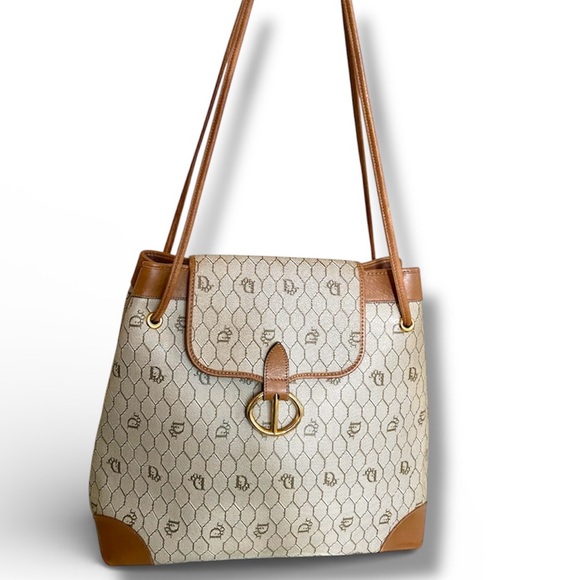 DIOR Monogram Honeycomb Large Shoulder Bag Crossbody Purse - Picture 3 of 17